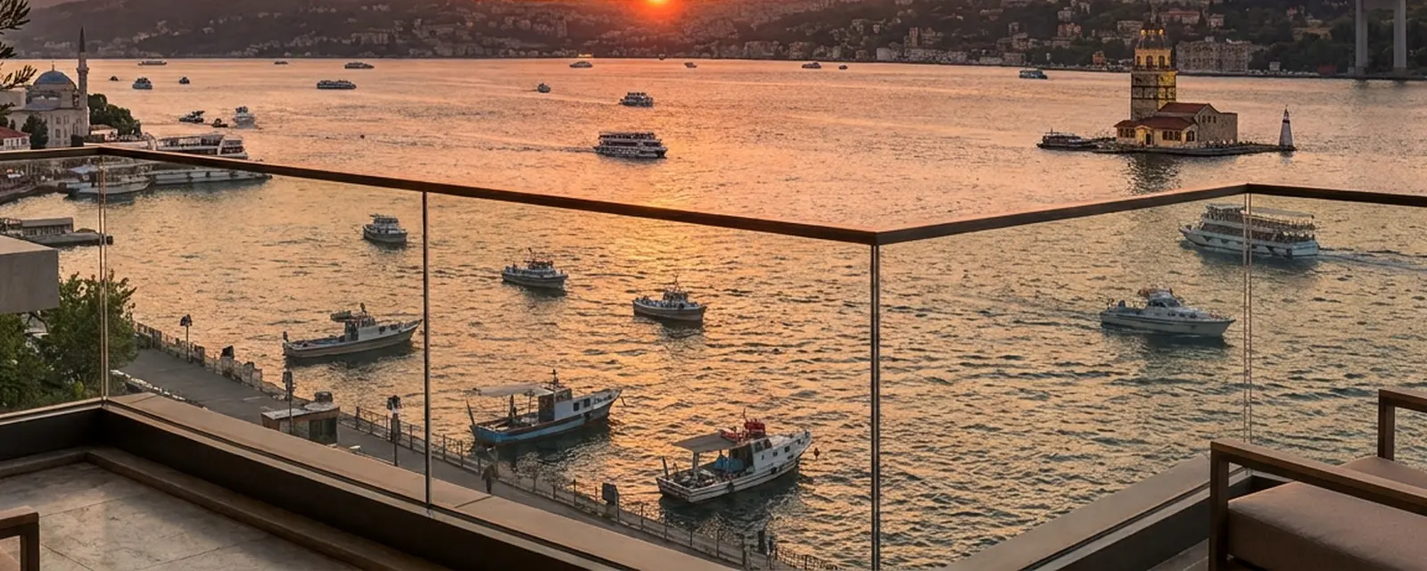 Balkondan Marmara Denizi'nde gün batımı