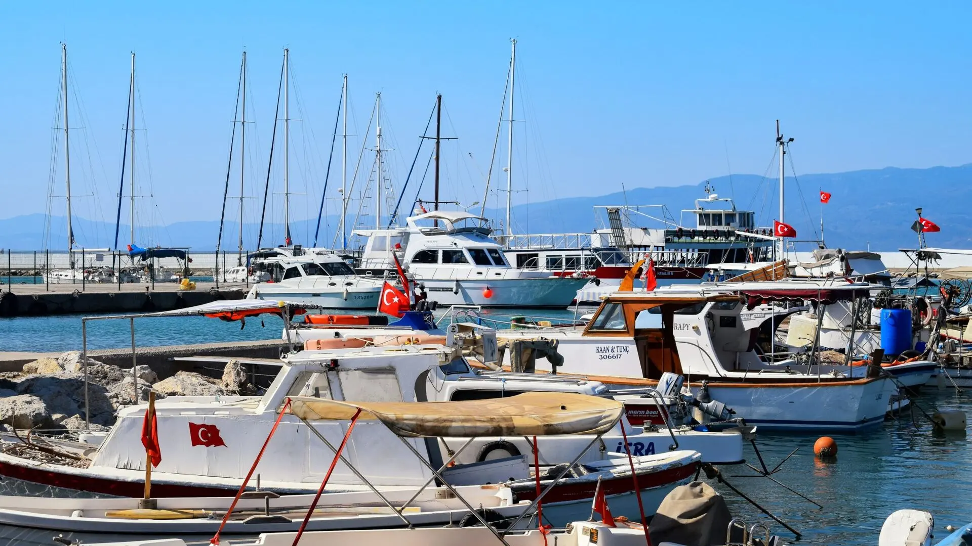 Boats in the harbour on the Turkish Riviera
